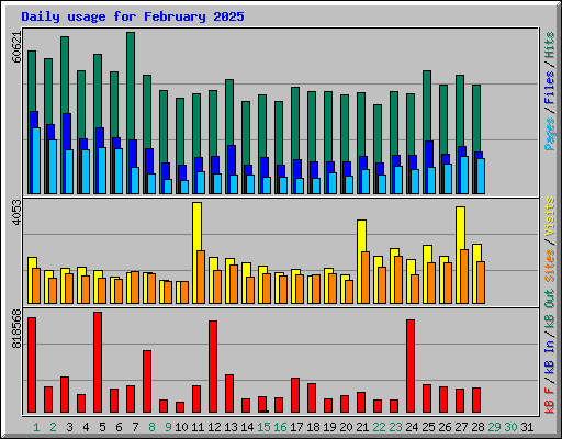 Daily usage for February 2025
