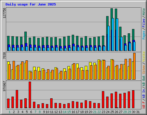 Daily usage for June 2025