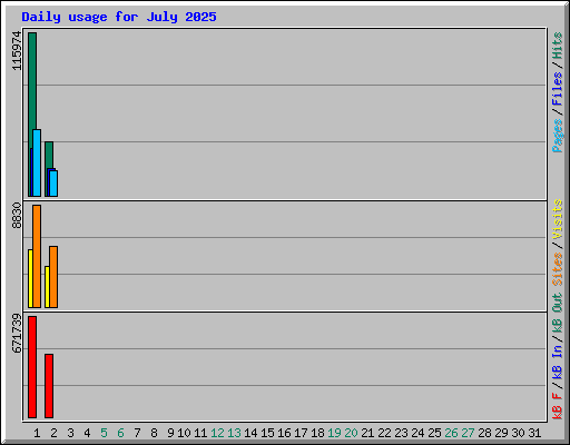 Daily usage for July 2025